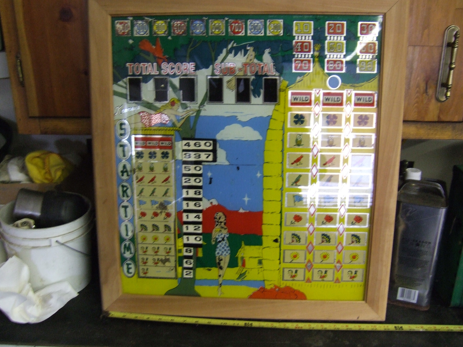 Bally bingo pinball MAN CAVE WALL HANGER BACK GLASS