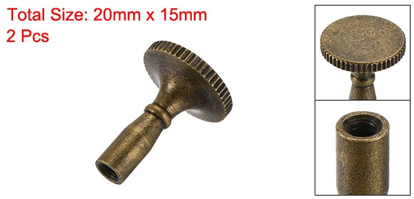 Lamp Turn Switch Knob Replacement Twist Knobs Extension 20mm Length Bronze 2Pcs
