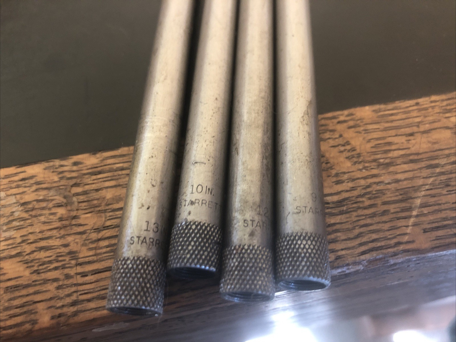 4 Starrett Rods 9" * 10" * 12" * 13" For inside Micrometer