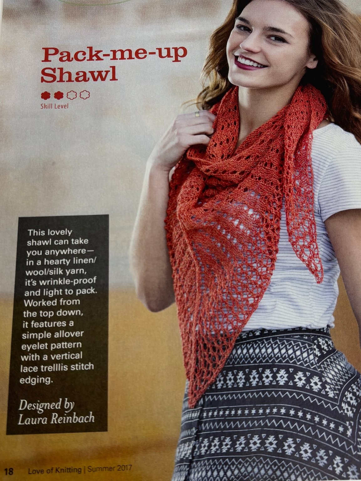 Love of Knitting Pack-me-up Shawl Knitting Pattern Magazine Pages