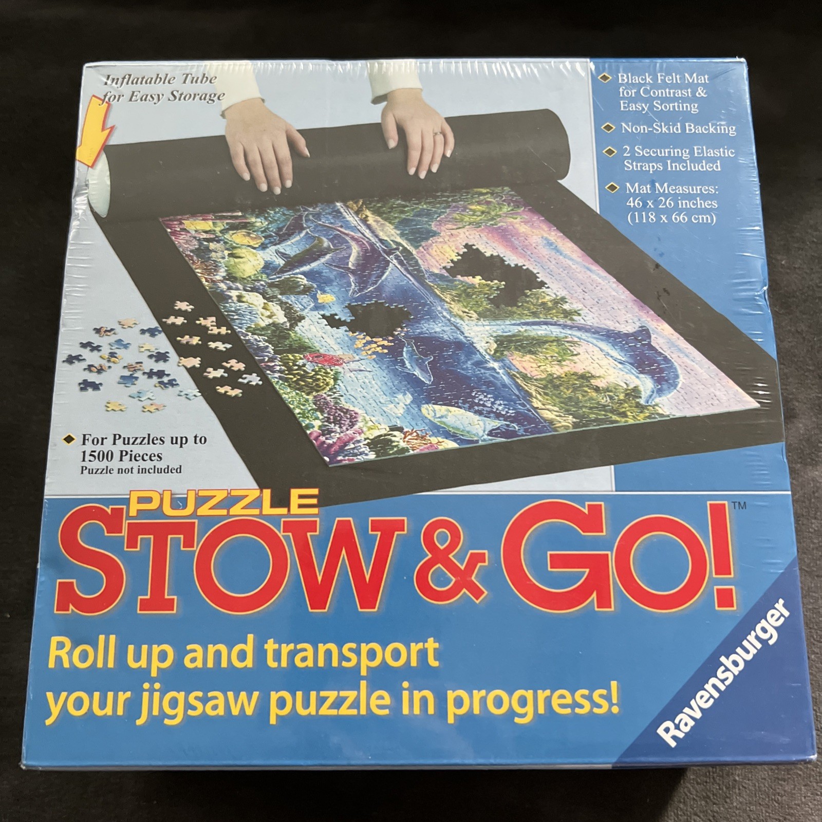 Ravensburger Puzzle Stow & Go Roll Up Mat 46” x 26” New Sealed