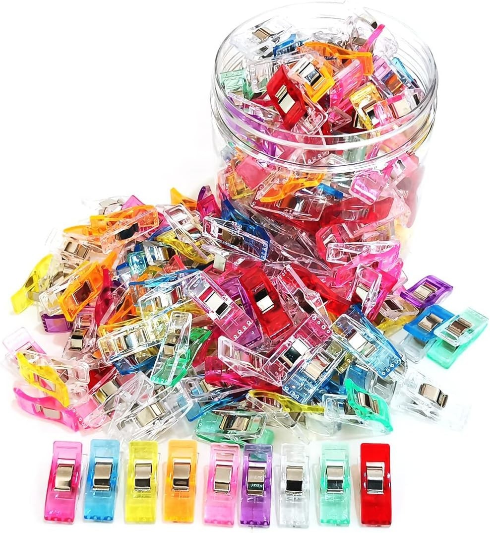 Versatile 100 Pcs Sewing Clips - Assorted Colors for Precise Craft Applications