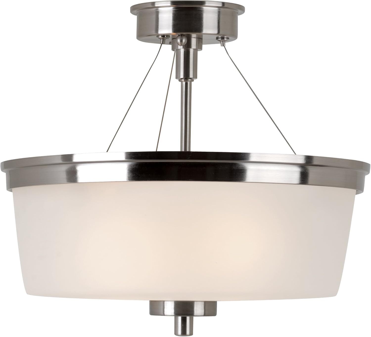 Bel Air Lighting Fusion 2-Light Brushed Nickel Semi-Flushmount Light