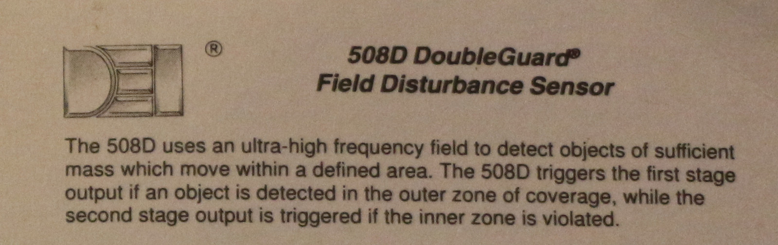 DIRECTED ELECTRONICS DEI D.E.I. 508D OWNERS MANUAL INSTRUCTIONS INSTALLATION