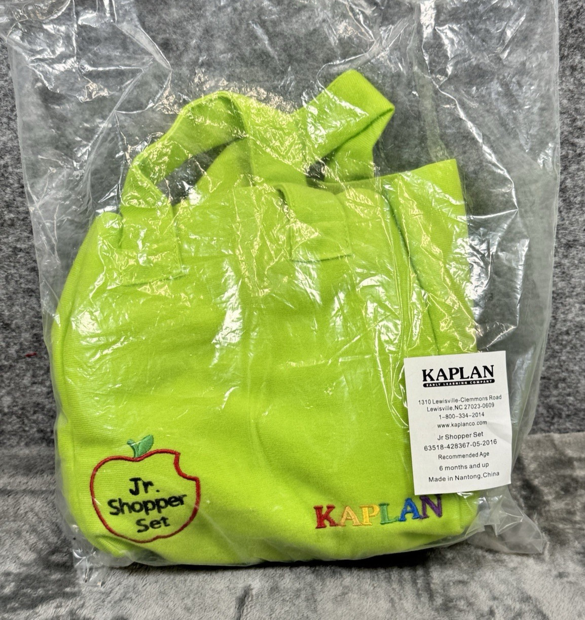 KAPLAN Jr Shopper Set Baby Toddler Cloth Food Textured Fabrics Crinkles Rattles