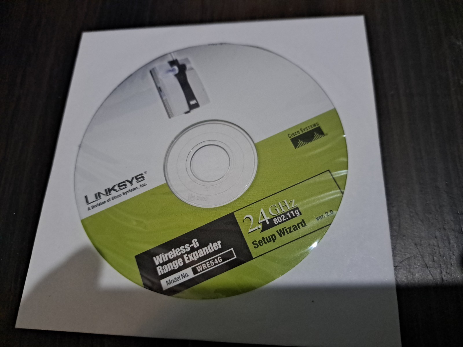 Linksys Wireless-G Setup Wizard Version 2.0 Disc WRE54G
