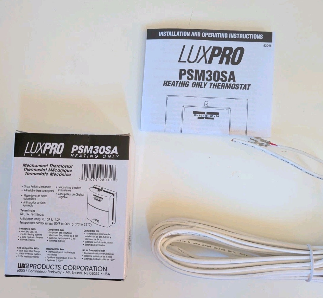 LuxPro Lux Pro PSM30SA Thermostat ~ Heating Only - New In Box 3338
