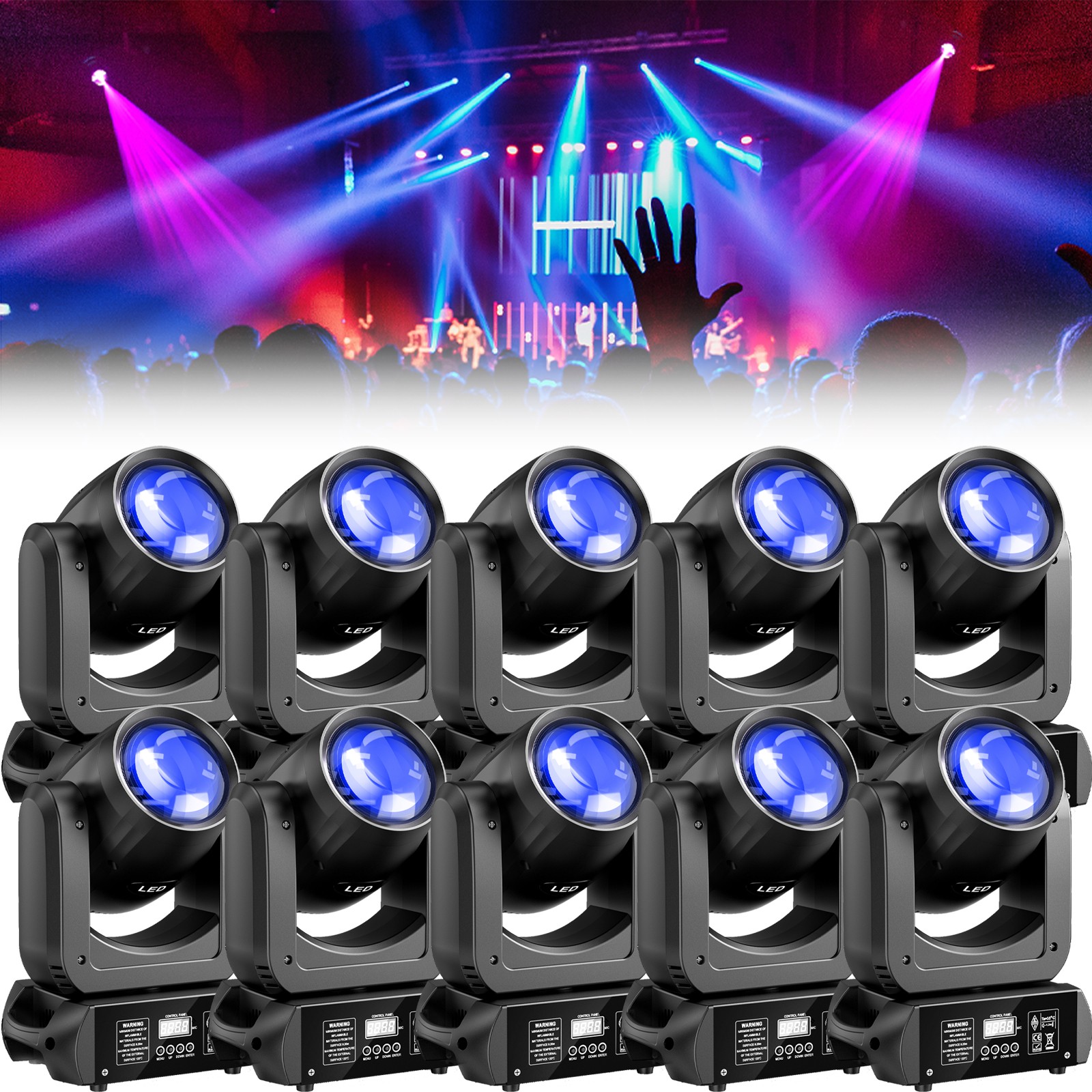 150W LED Moving Head Lights 6+12Prism RGBW Gobo Beam Stage Light DJ Disco DMX512