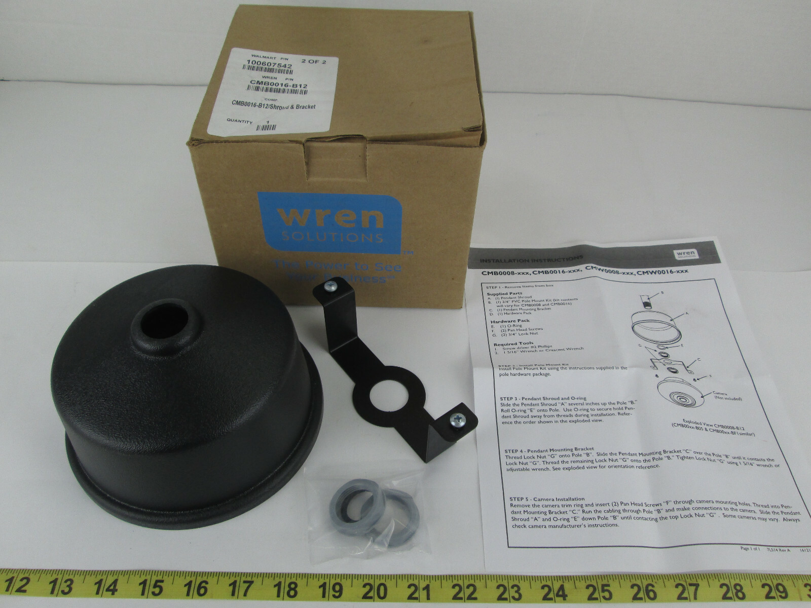 New NOS Wren Solutions Shroud & Bracket for Security Camera CMB0016-B12 SKU Z