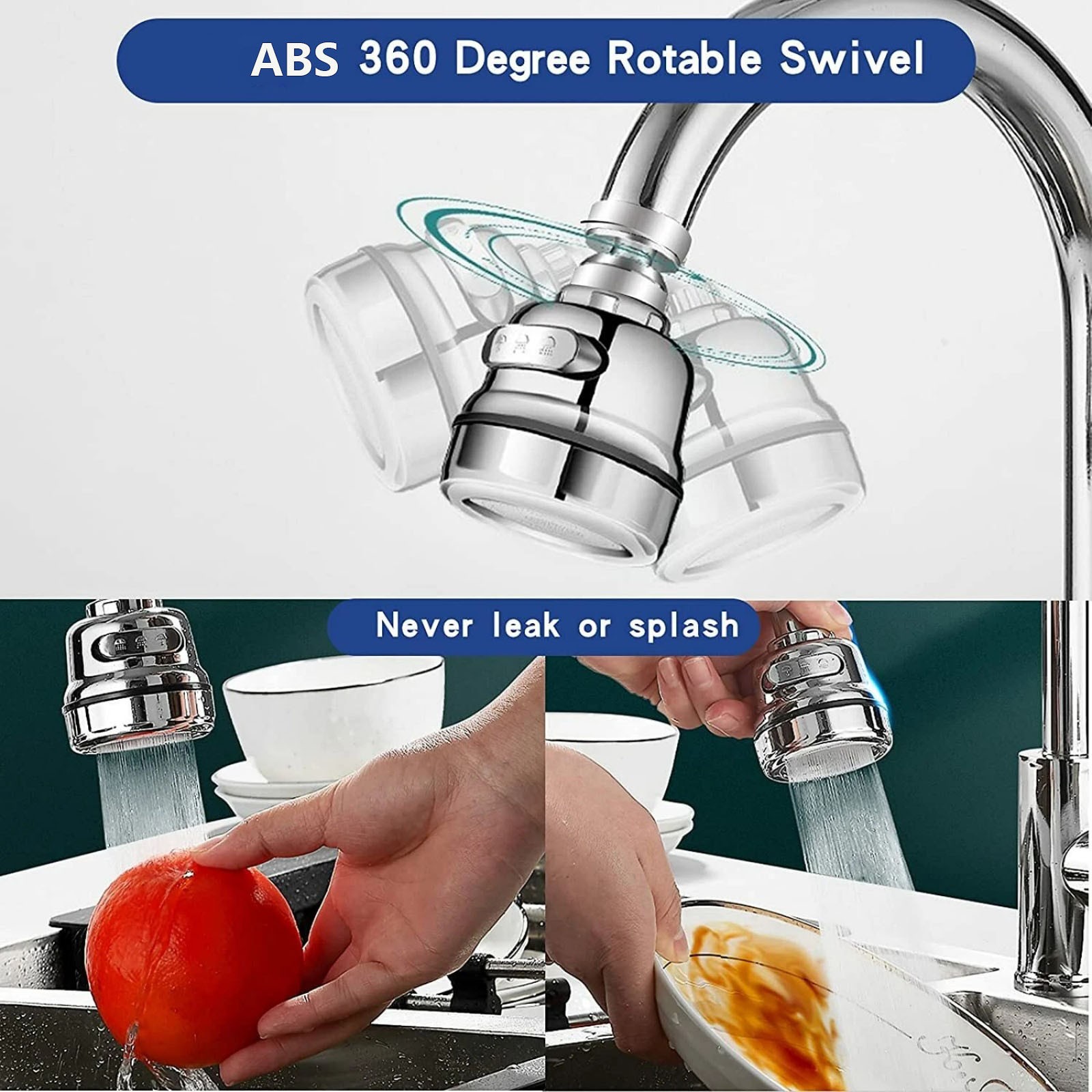 Kitchen Sink Faucet Nozzle 360° Rotating 3 Function Sprayer for Tap Aerator