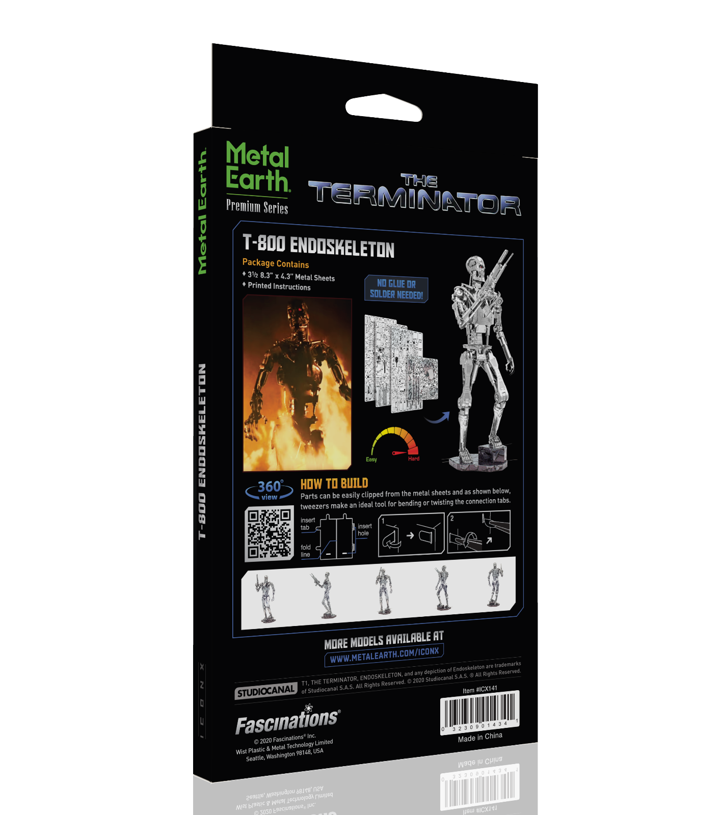 Fascinations Premium ICONX Terminator T-800 Endoskeleton Metal Earth Model Kit