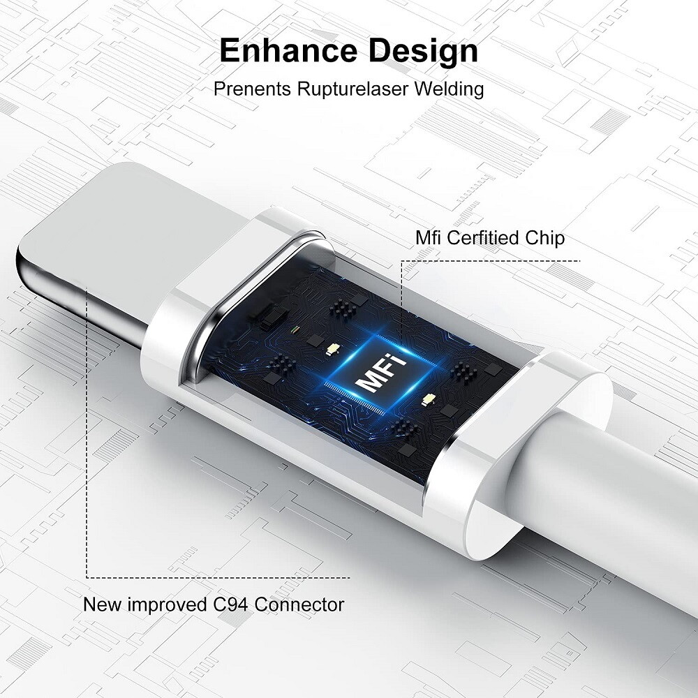 20W PD USB-C 6FT Cable Fast Charger Cord For iPhone 12 11 13 Pro Max 7 8 6 Lot