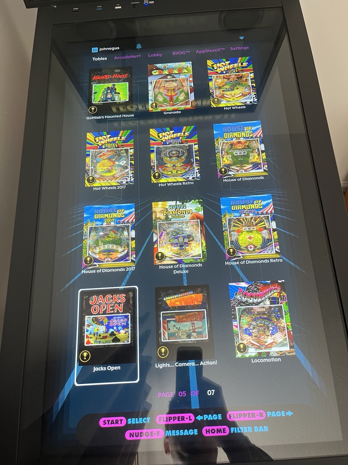 atgames legends pinball HD with 84 tables installed