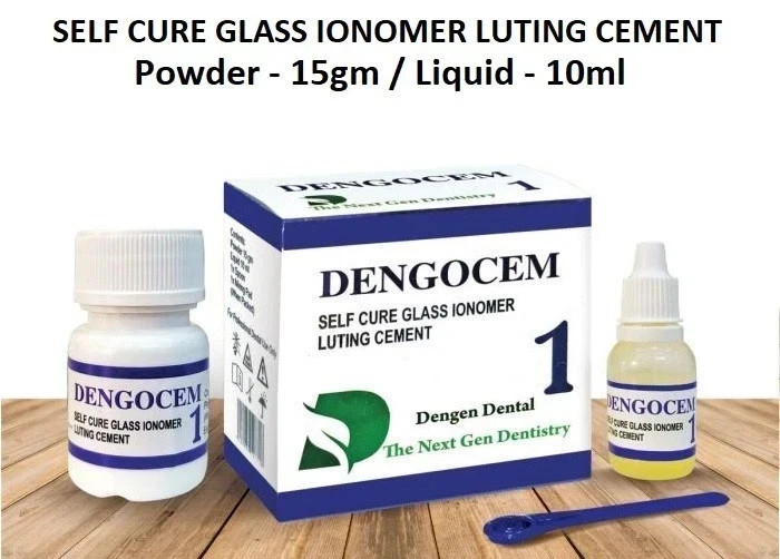 Dental DENGOCEM Self Cure Translucent GIC Luting Cement Powder Liquid Set FS