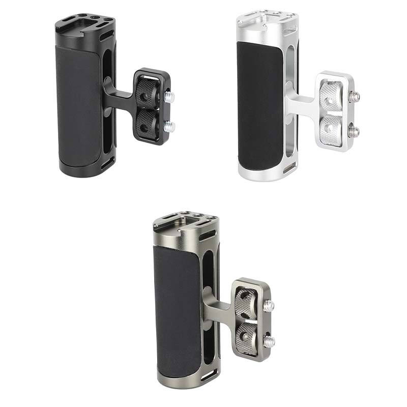 Side Handle Left-/Right-Handgrip w/ Dual 1/4" Screw Connector for DSLR Cage Kit