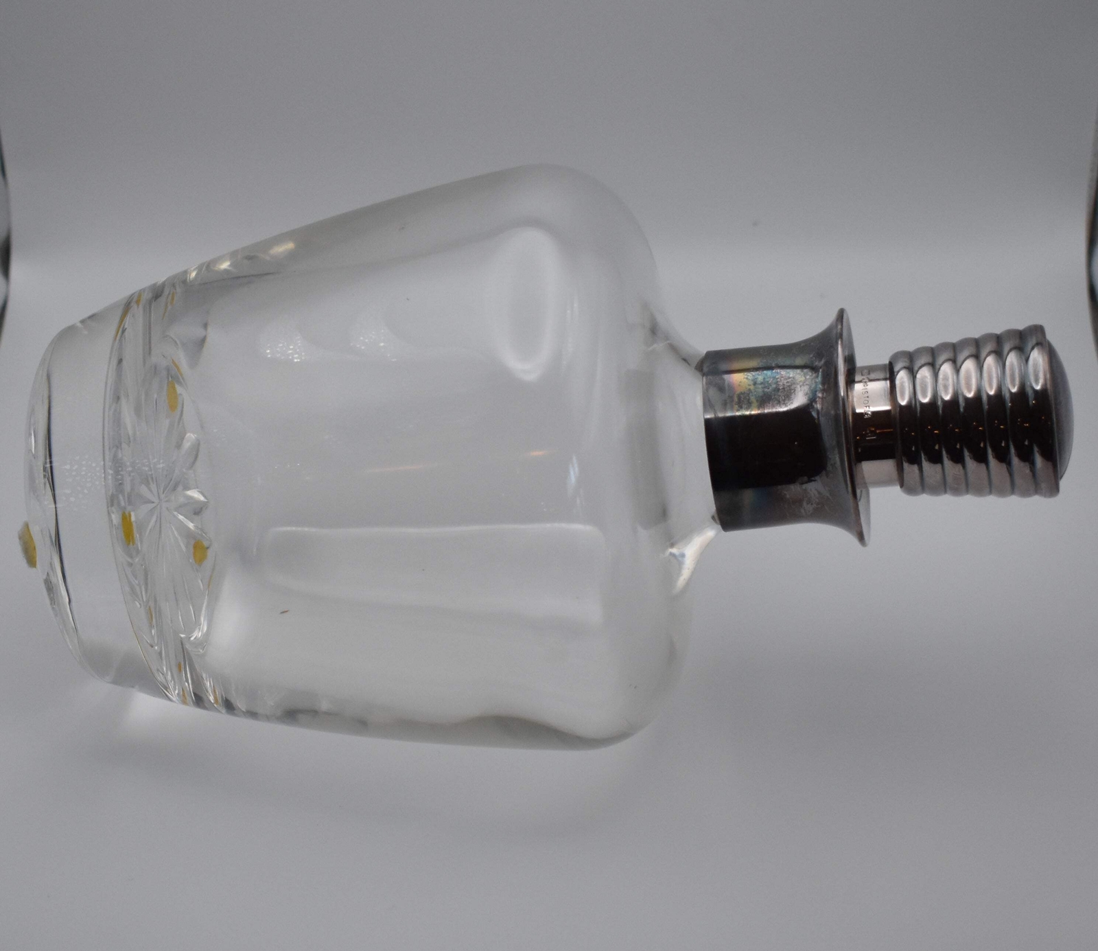 Christofle Brandy Bottle with Silver Plate Top / Stopper