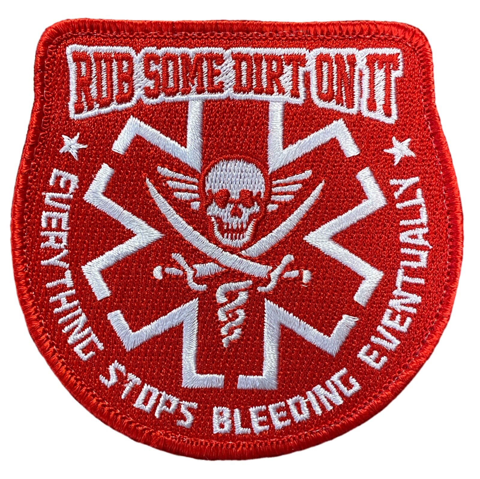 Rub Some Dirt On It - Red - Embroidered Morale Patch