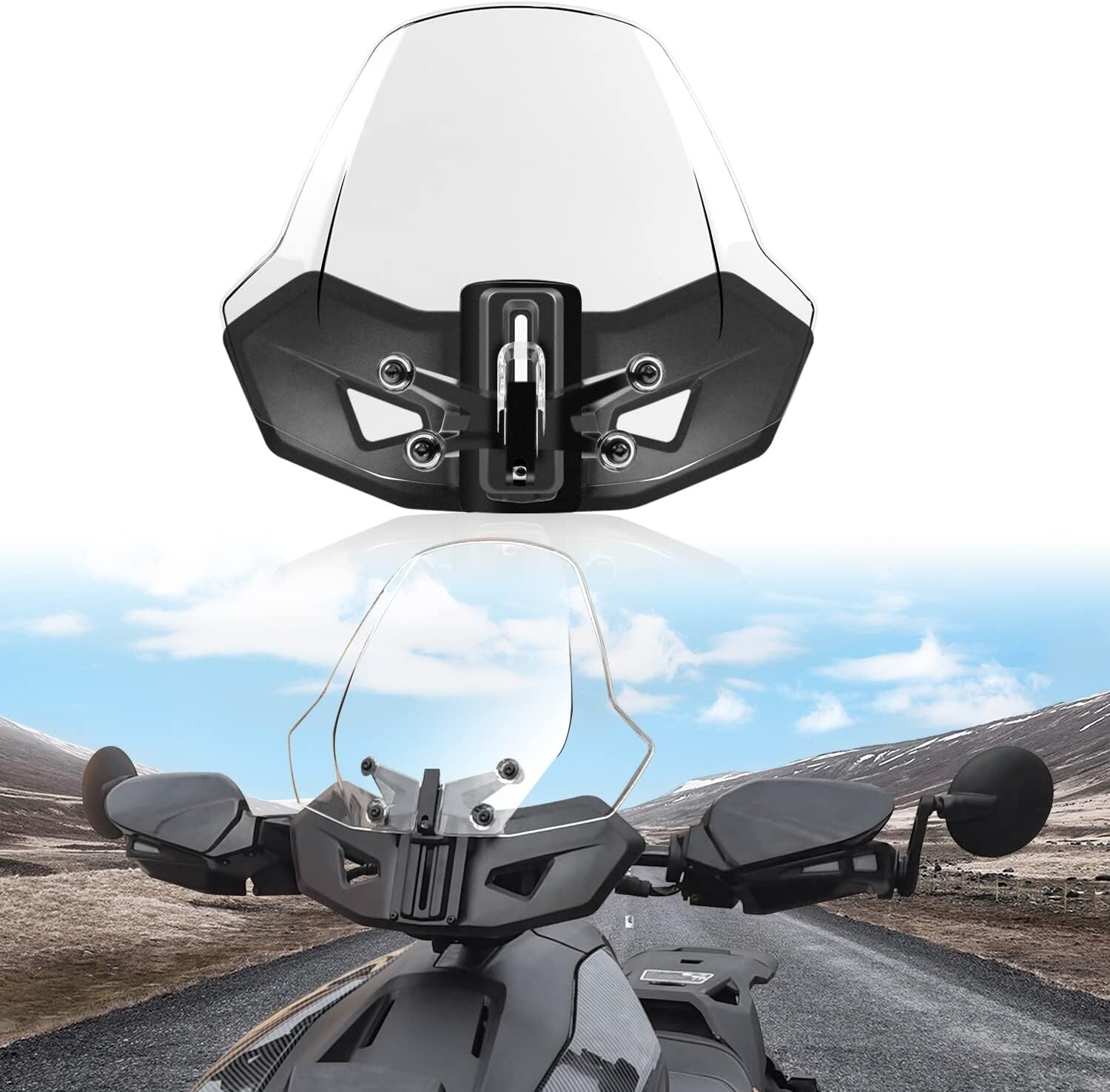 Adjustable Clear Front Windshield for Can Am Ryker 600 900 2019-2023 #219401023