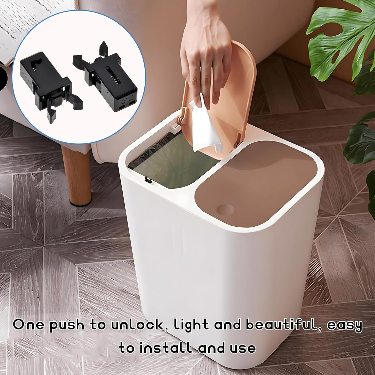 2 PCS Car Sunglasses Holder Catch Latch, Trash Can Lock Self Locking Switch Repl