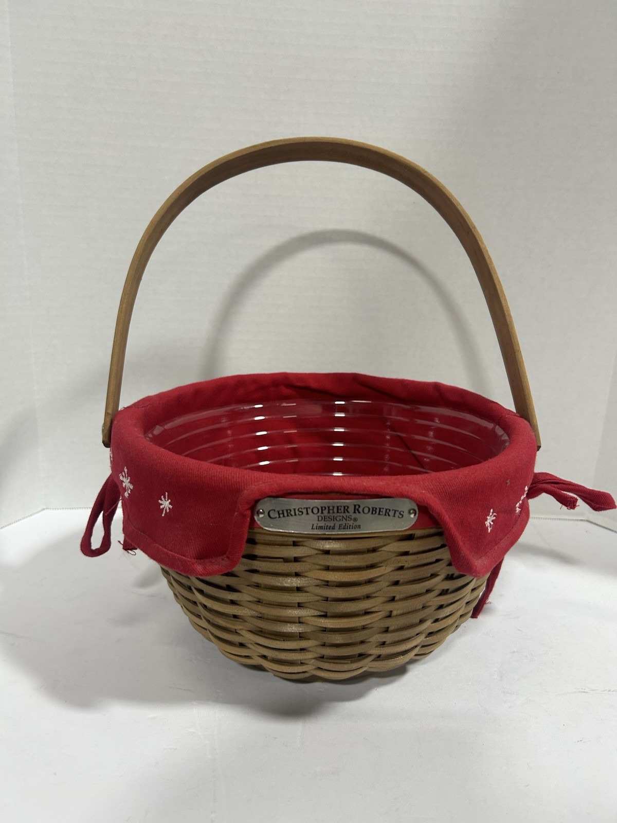 Christopher Roberts Design Limited Edition Basket Red Snowflake Liner Protector