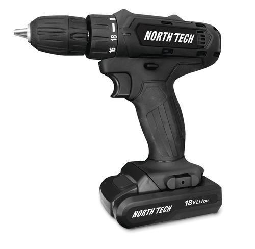 North Tech 18-Volt 1.3Ah Lithium-Ion Battery Cordless 3/8" Drill Kit w/ Charger