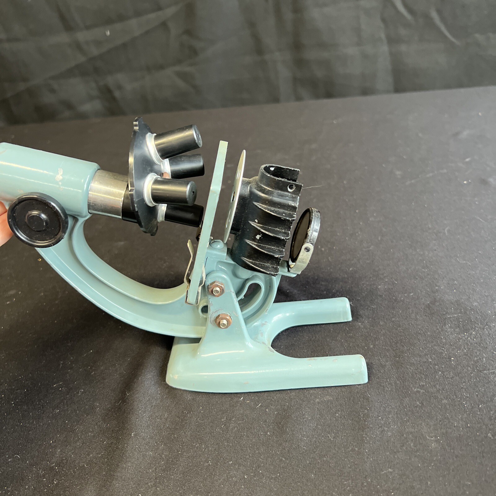 VTG 1960’s Porter Microcraft 264 Teal Science Lab Microscope w/ Case