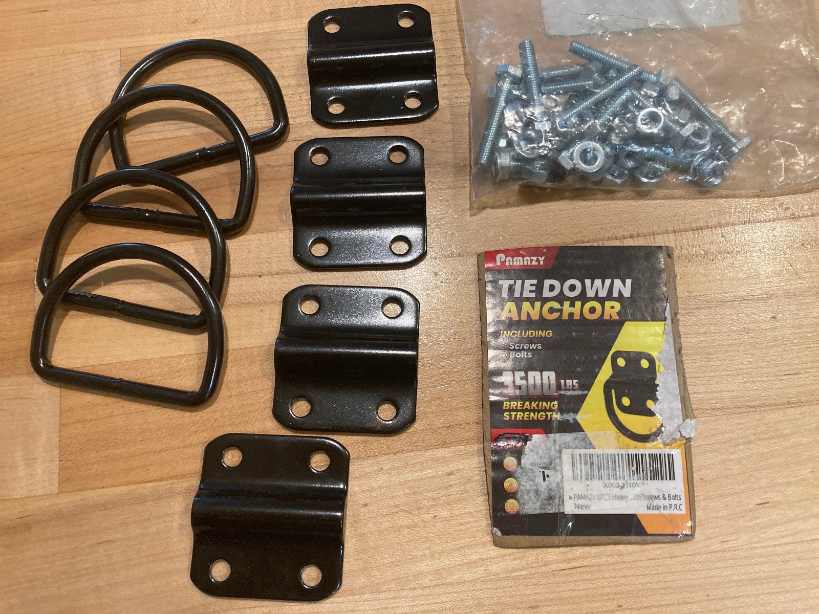 4pcs Heavy Duty Steel D Rings Tie Down Anchors, Ultra Durable 3500 Pound Breakin