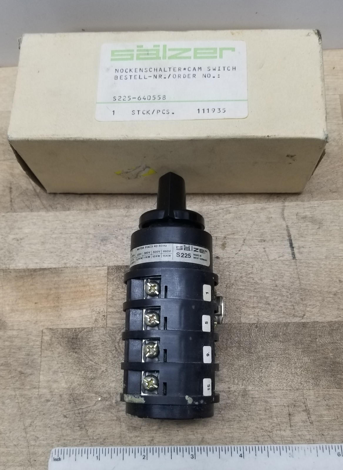 New In Box Salzer S225-64058 Rotary Cam Switch (Levin, Aciera, Schublin) 111935