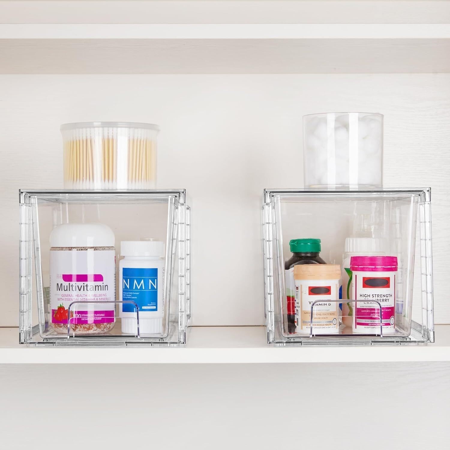 4 Pack Large Stackable Storage Drawers Clear Acrylic Drawer Organizers Kitchen