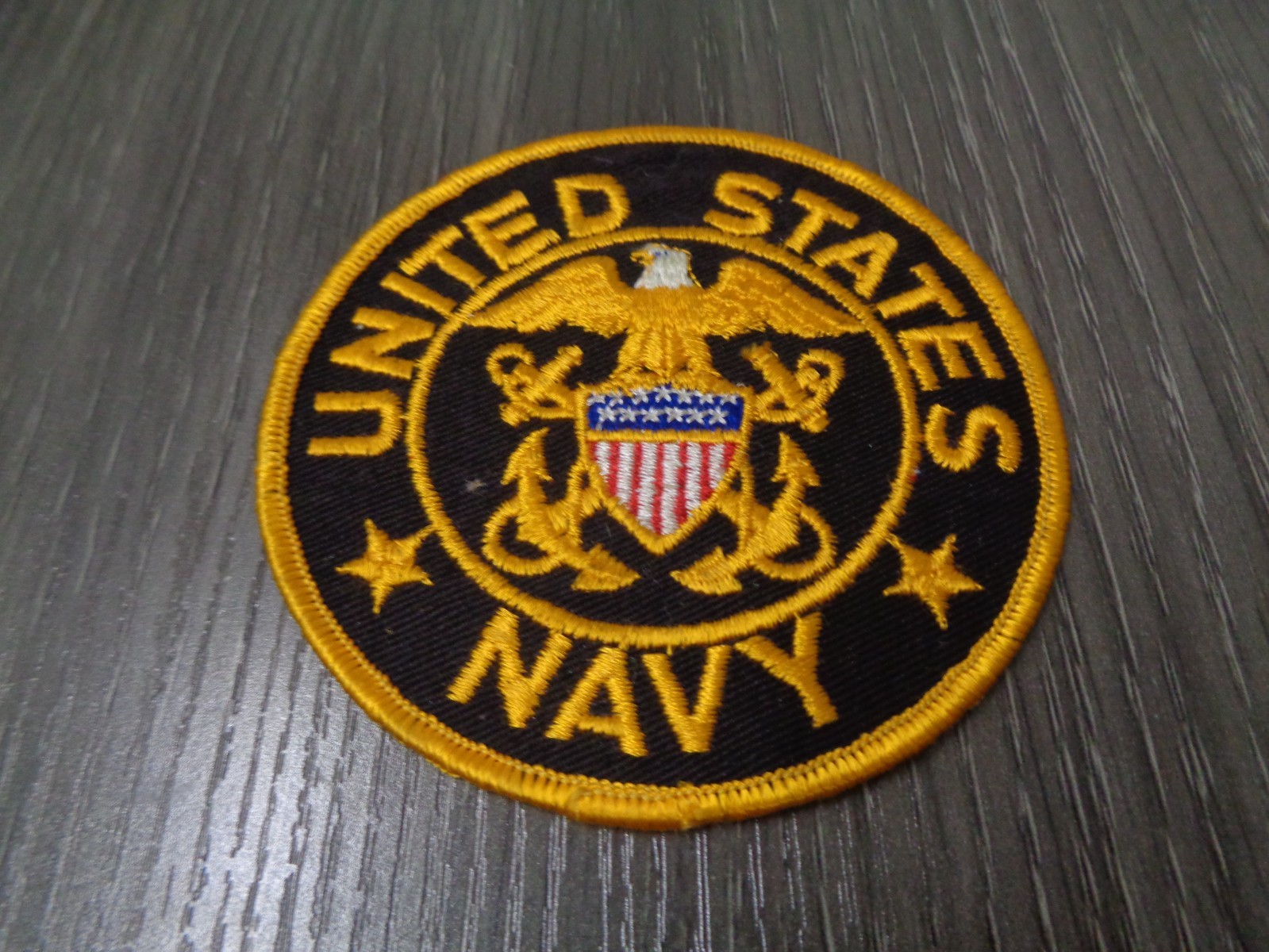 United States Navy Officer Crest Patch BLACK AND GOLD LARGE 4 INCH LARGE ROUND