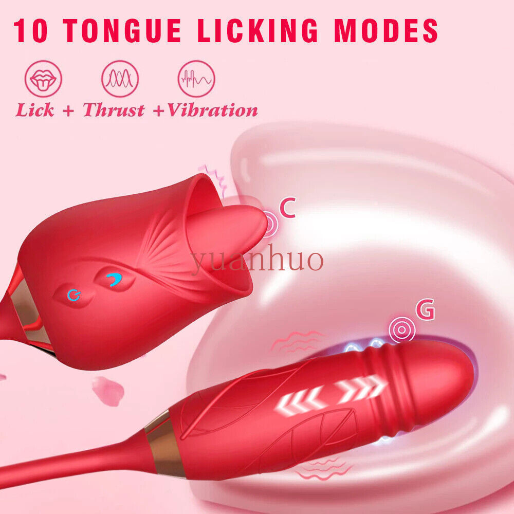 10-Speed-Rose-Female-Anniversary-Female-Gift-Massage-Tongue-Licking-Powerful-US
