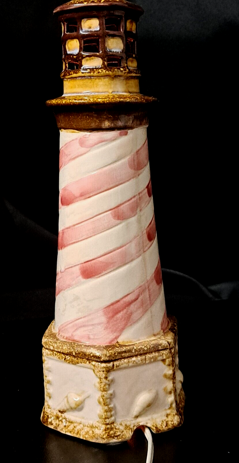 Light House Night Light Nautical Table 10.5"x 5"x4" Plug Cord Switch Ceramic