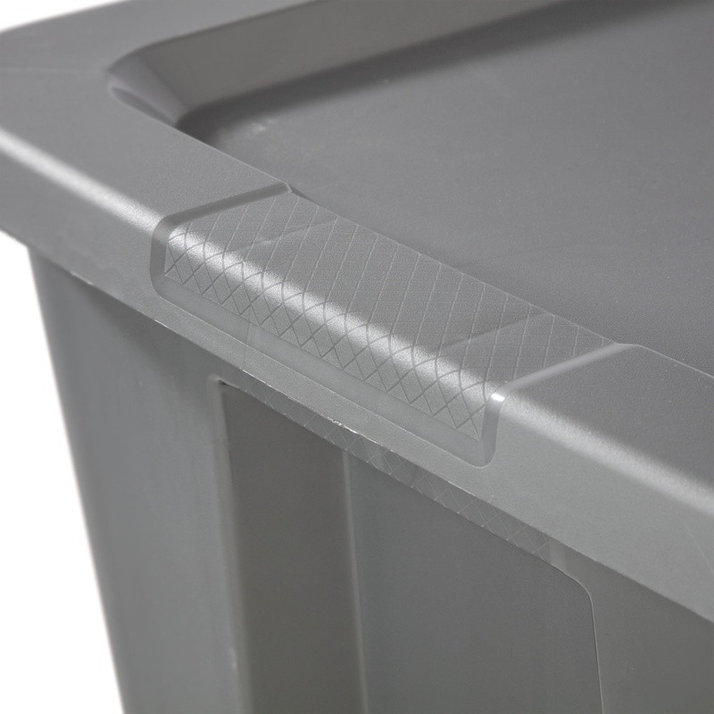 30 Gallon Stackable Plastic Storage Bin W/ Lid Integrated Handles Easy Carrying