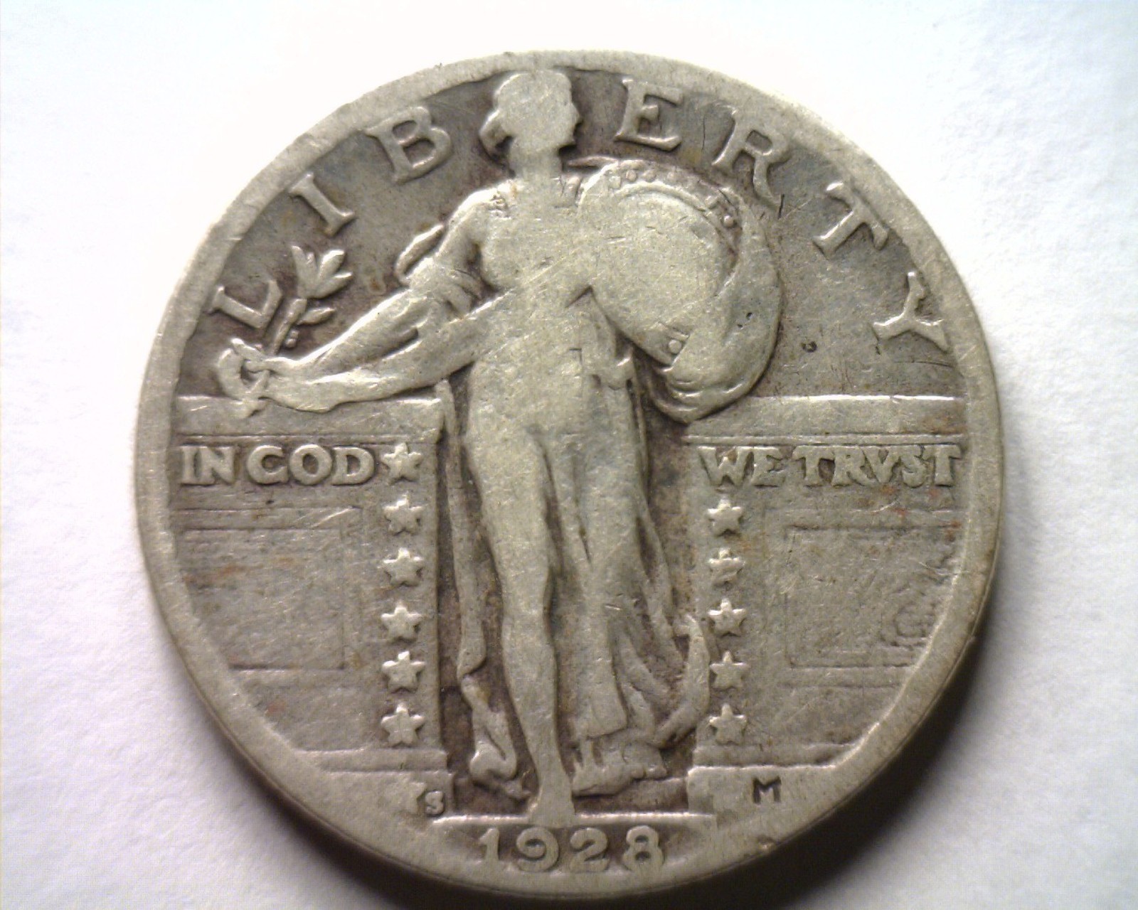 1928-S STANDING LIBERTY QUARTER VERY GOOD / FINE VG/F NICE ORIGINAL COIN