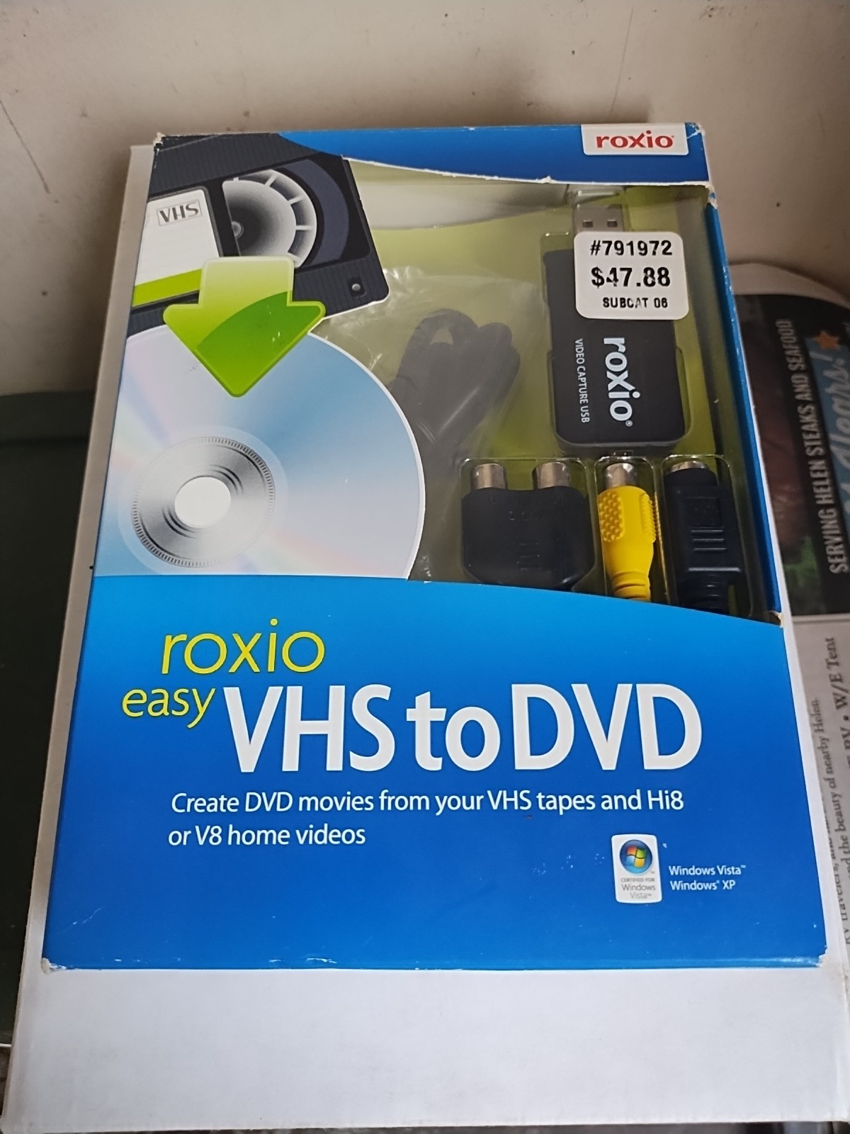 Roxio Easy VHS to DVD Converter For VHS Tapes Hi8 Video8 Windows 242500 USA Made