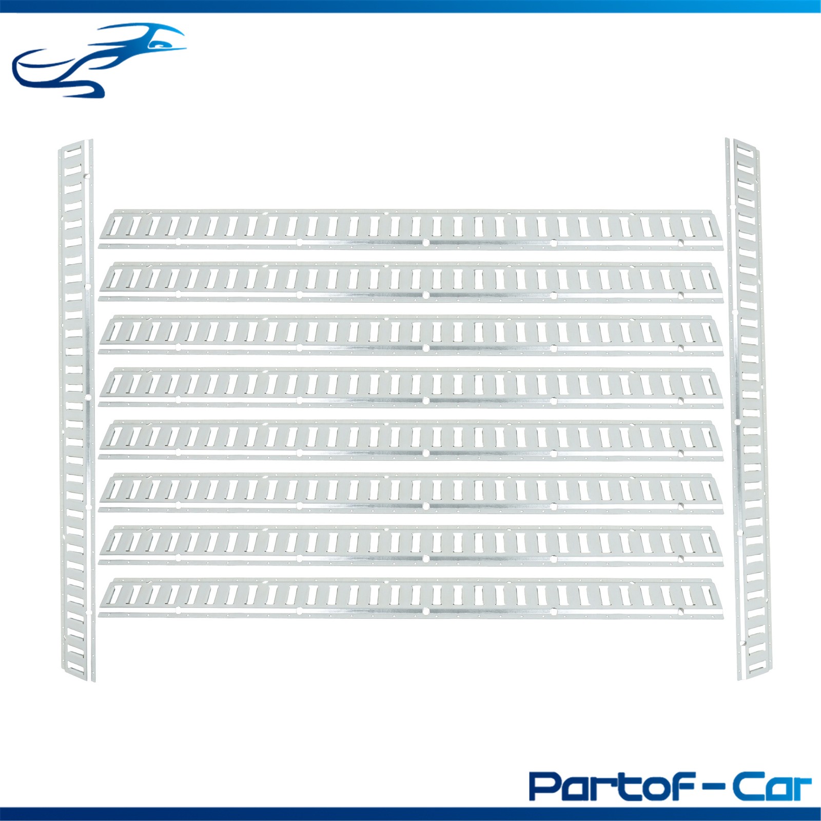 10 Pieces 5' E Track Rail, Galvanized Silver Horizontal Cargo Tie Down Steel