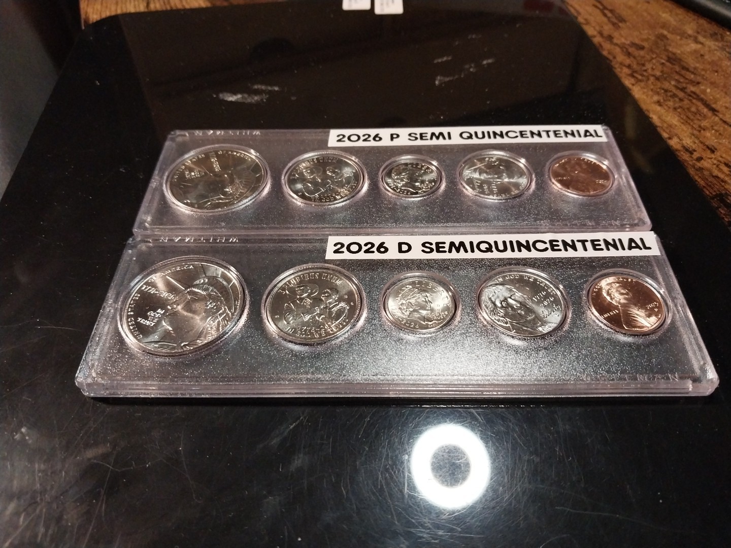 SEMI-QUINCENTENIAL P AND D HALF/NICKEL W/2025 CENT HOLDERS WITH LABELS POPULAR