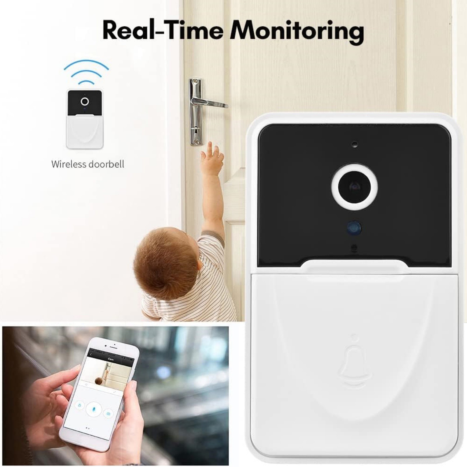Wireless Video Doorbell WiFi Camera Intercom With Remote Viewing Cloud Kit