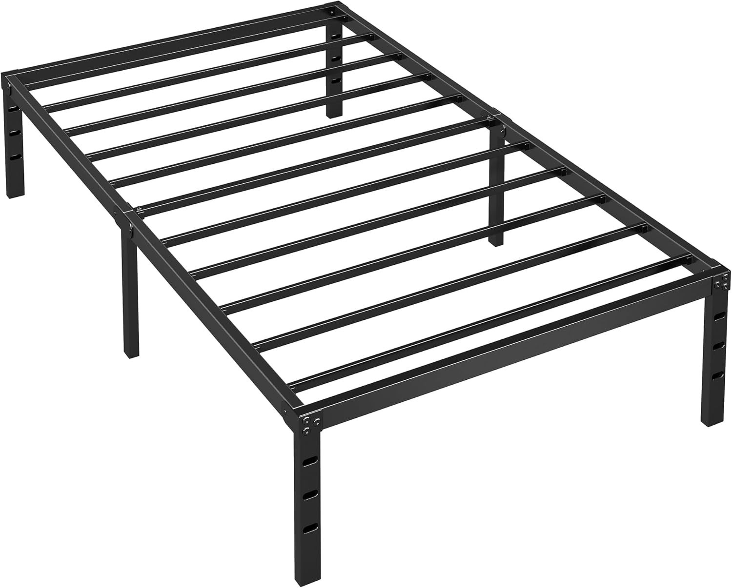 18 Inch Twin Bed Frame No Box Spring Needed, Heavy Duty Tall Metal Twin Platform