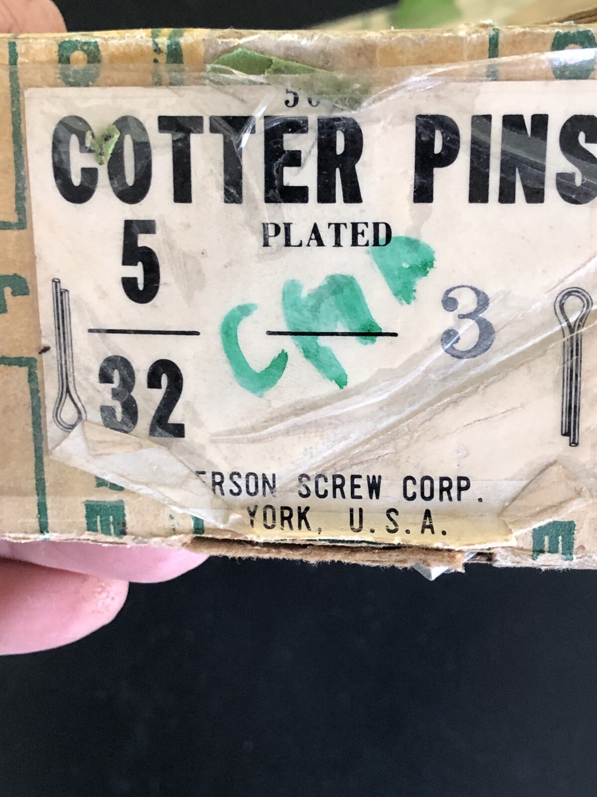 Vintage Lot Of 50 Cotter Pins  5/32 inch x 3 inch Long. Bulk Jefferson Screw USA