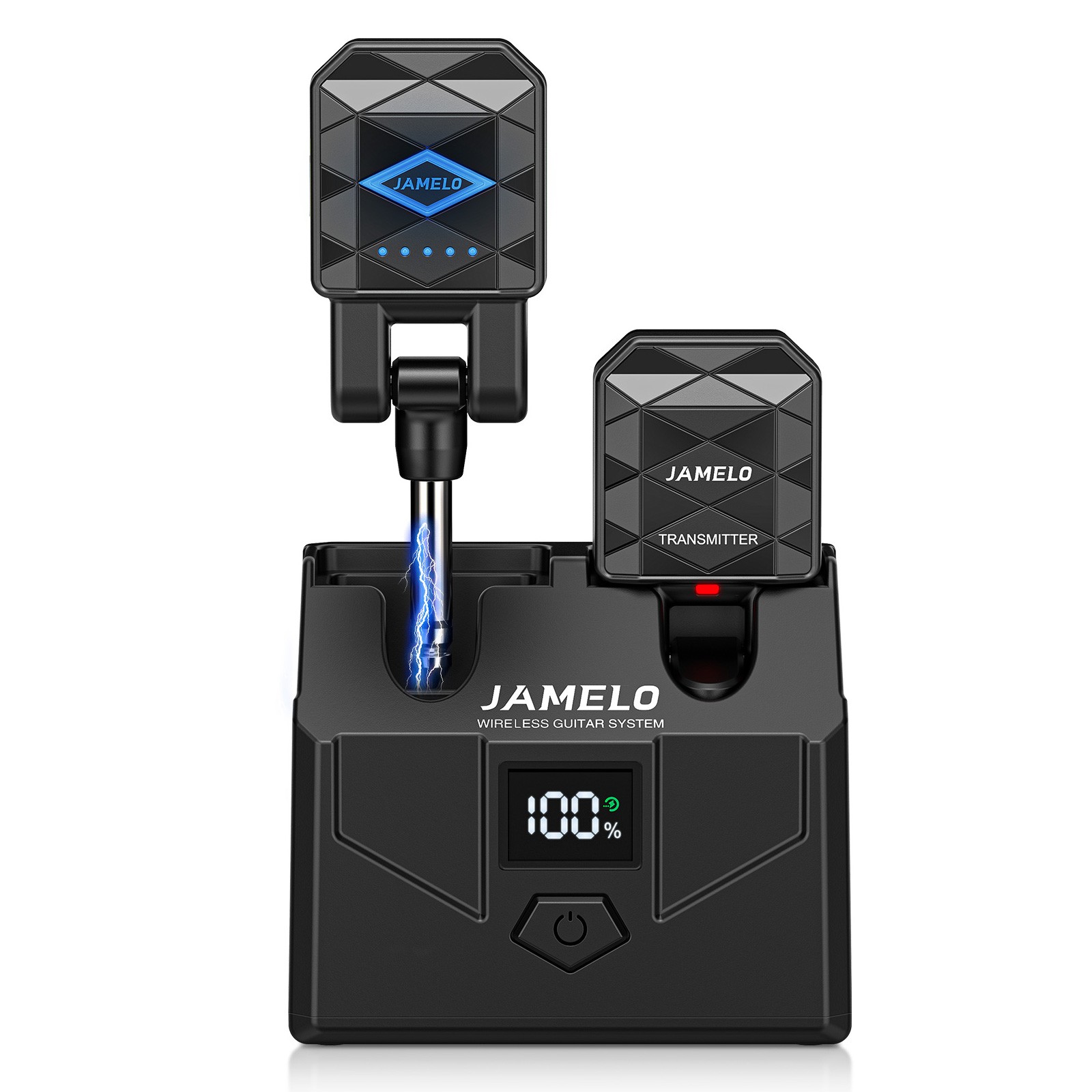 JAMELO WS-200 Wireless Guitar System Transmitter Receiver with Charging Case US