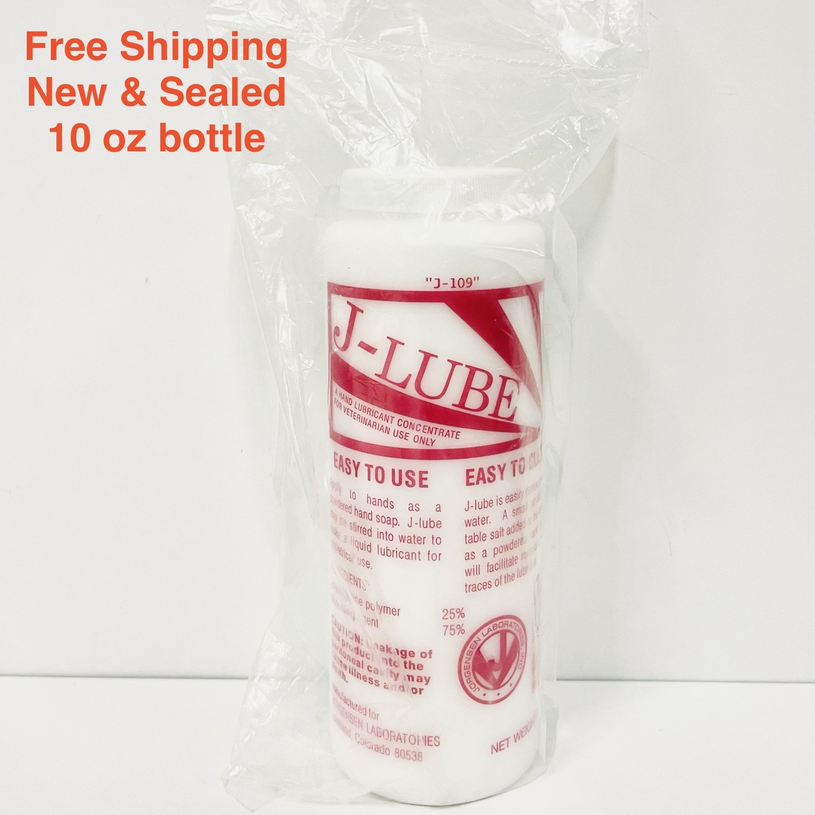 J-Lube Powder Lubricant Easy-Mix Formula, Non-Irritating & Mess-Free 10oz Bottle