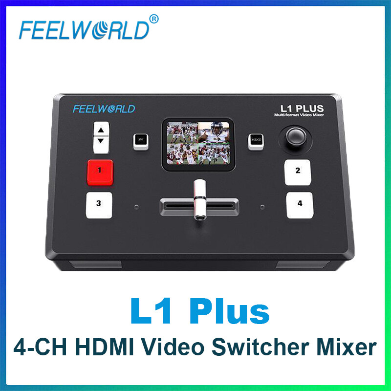 Feelworld L1 PLUS 4-CH HDMI Video Mixer Switcher USB3.0 Live Streaming Recording