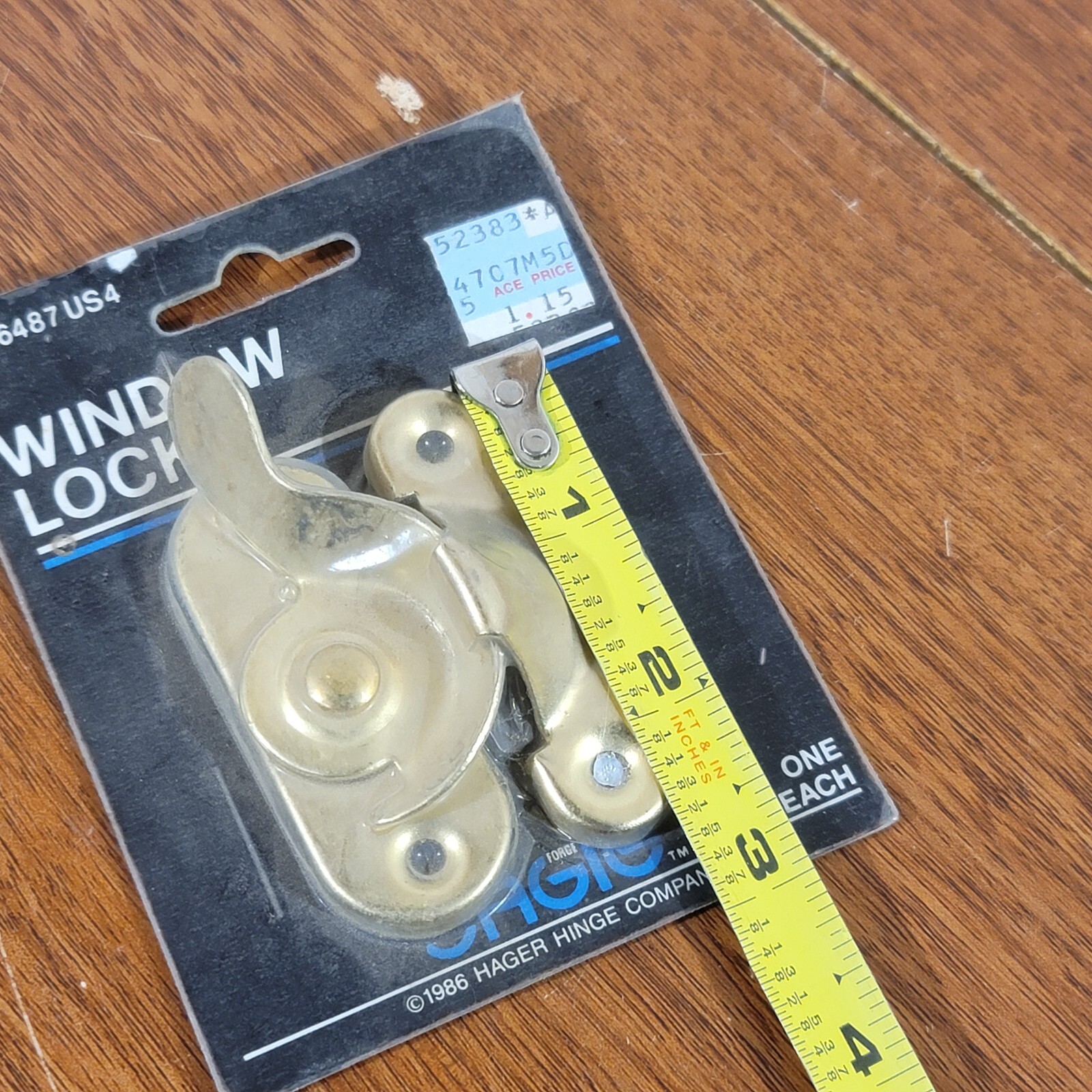 Vintage Brass Window Lock 1986 HAGER
