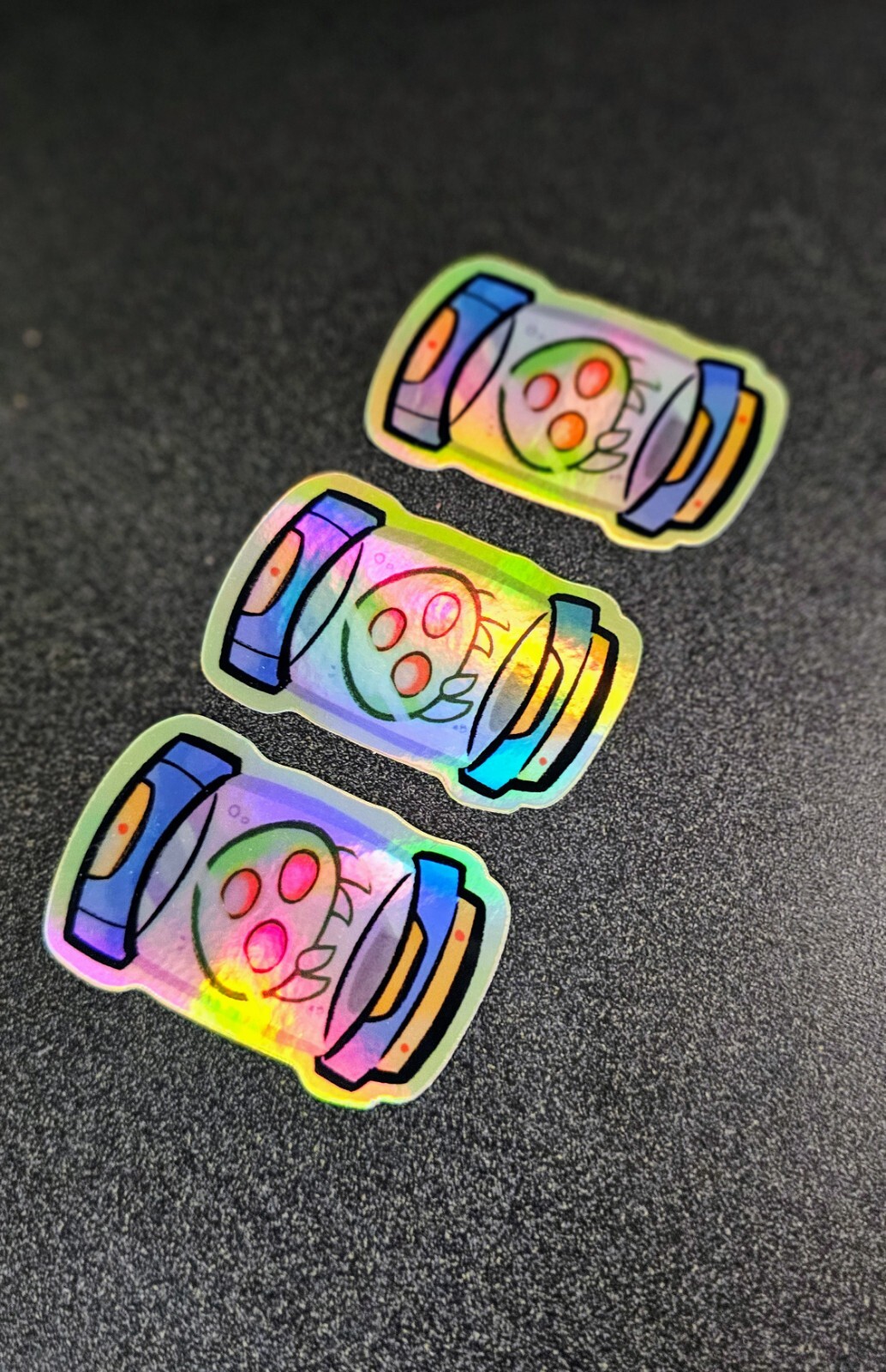 Baby Metroid Holographic Sticker Set - Retro Art - Set of 3 Vinyl Decals