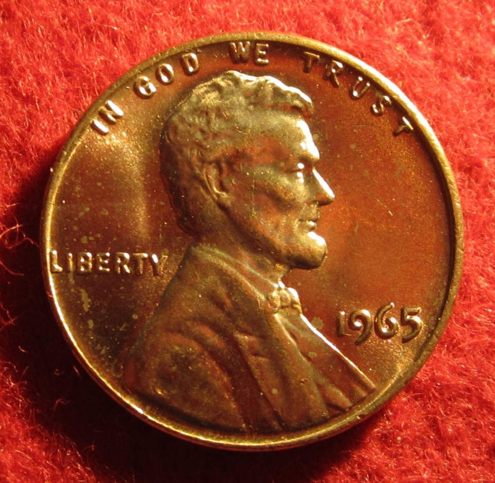 1965 (P) Lincoln Memorial Cent/Penny - Uncirculated - Red - Actual coin C1107