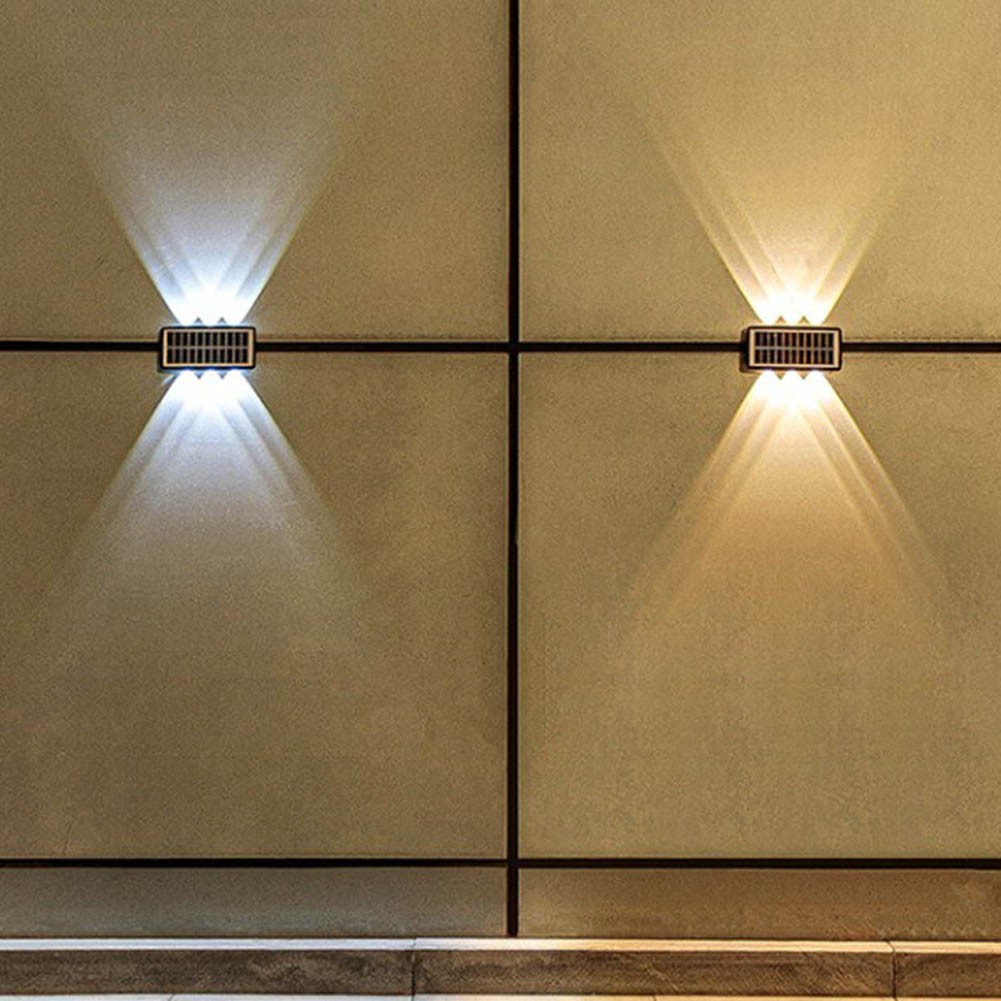RGB Solar Wall Lamp Waterproof for Outdoor Fence and Deck Rail Lighting
