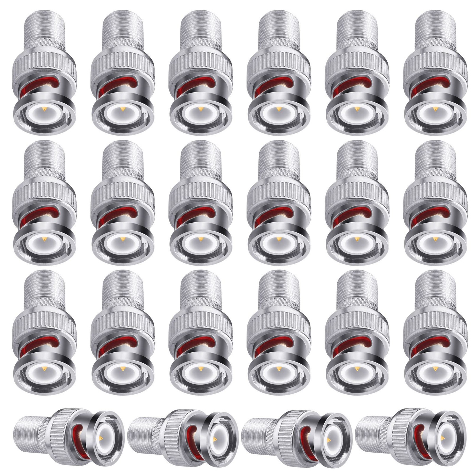 Fanbalunke F to BNC Connector 22 Pcs Male Plug F Female Jack 22