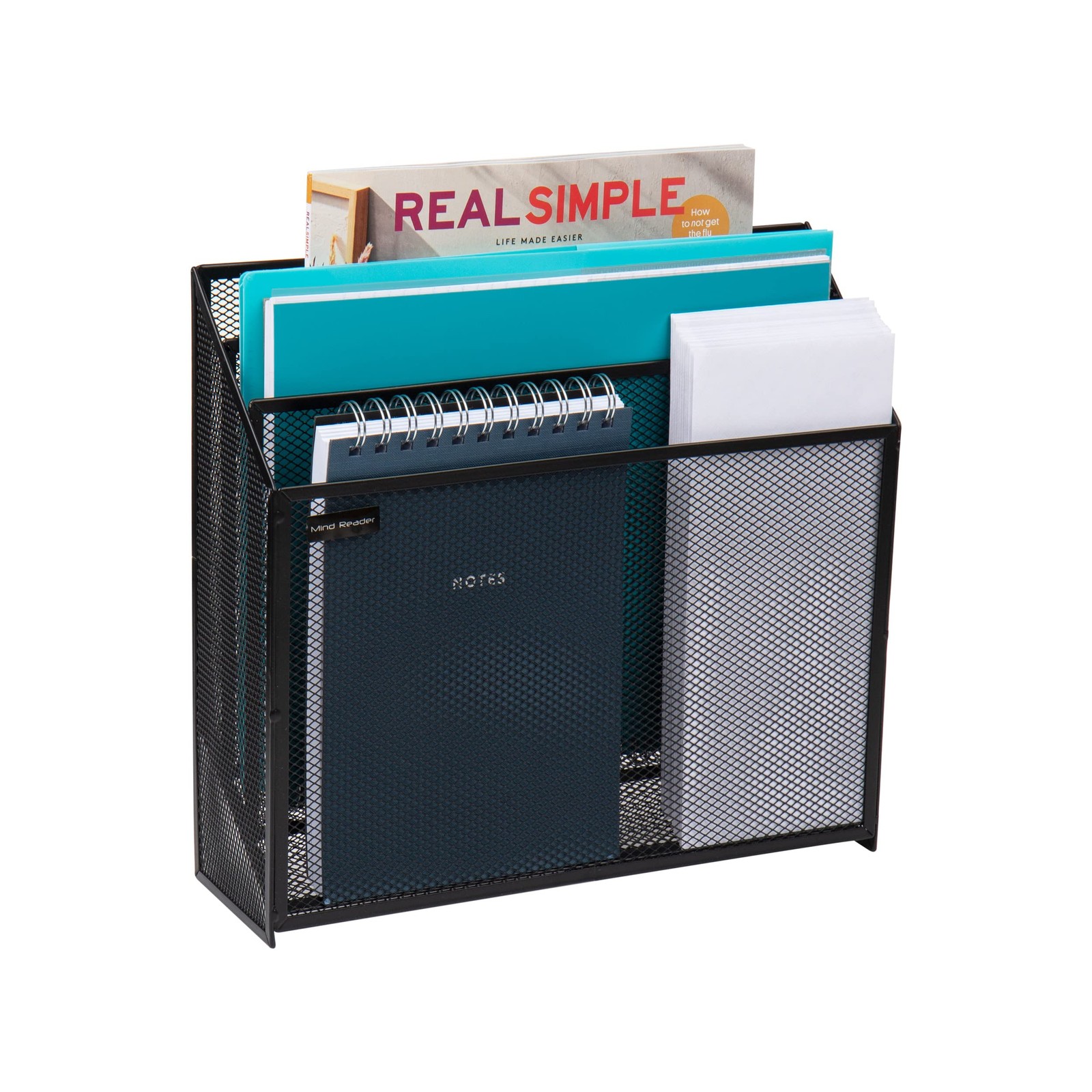 Vertical File Storage Desktop Organizer Workspace Office Metal Mesh 12.5" L X 3.