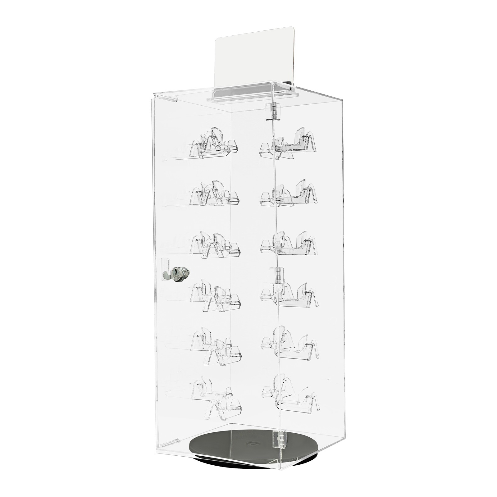 Lockable Sunglass Display Case Acrylic Glasses Organizer Rotating Display Case